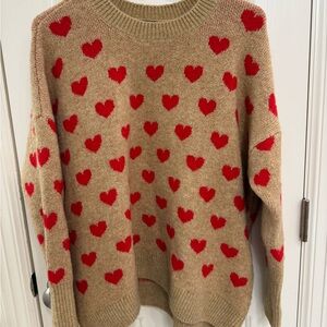 Vince Camuto Tan Crew Neck Sweater with Ribbed Detailing